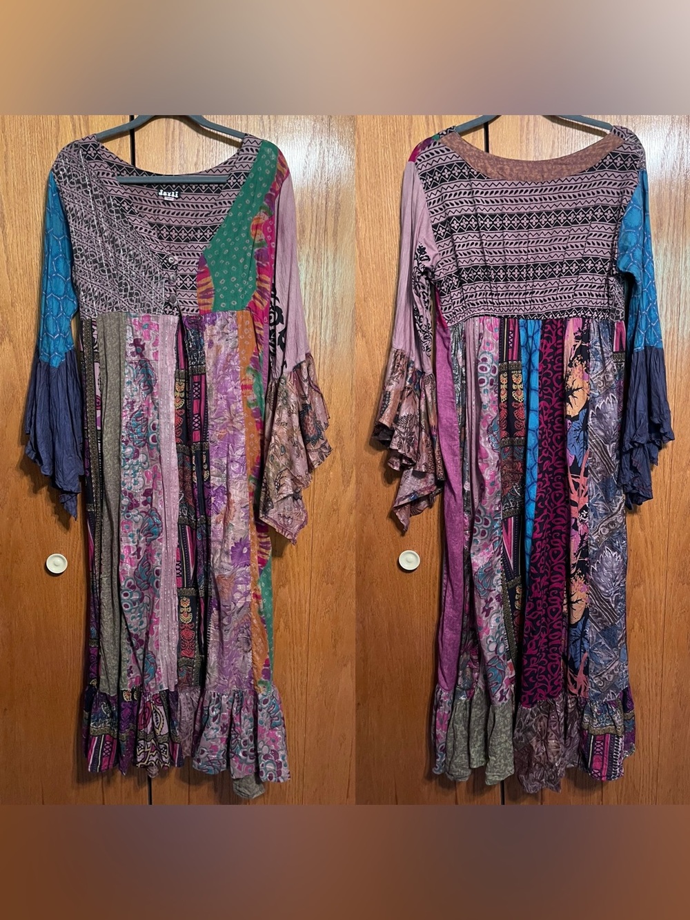 Jayli Bohemian Patchwork Rhapsody Duster - Multicolor - Picture 2 of 7